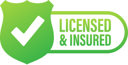 Licensed and insured with a shield